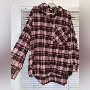 Aerie brown plaid flannel shirt - XL